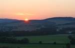 Sonnenuntergang ber dem Fuldatal bei Niederaula, am 12.08.2007