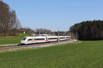 412 237  ICE 114  mit Fahrtziel Mnchen am 4. April 2025 bei Axdorf.