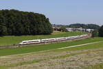 412 235 war als  ICE 114  am 12. August 2025 bei Axdorf auf dem Weg nach Mnchen.