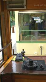 Blick aus dem Triebwagen zum beiwagen, Woltersdorf Juli 2009