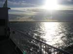 Rckfahrt mit dem Schiff von Dnemark nach Puttgarden.... am Horizont ist die dnische Kste zu sehen....aufgenommen im Mrz 2008