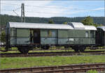 Dampf im Hochschwarzwald. 

23 042 verlässt mit ihrem Museumszug Titisee. Im Bild Packwagen 114 366 Mz der Gattung Pwi-28. September 2025.