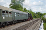 Abschiedfahrten von 52 7596.

Endlich Abfahrt in Lauchringen auf die Wutachtalbahn. Mai 2025.