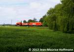 Am 18.05.2012 hat sich WLE 22 und RVM 45 mit Wagen 30 aus Osnabrck, hier bei Melle, angeschlichen.