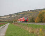 440 322-6 als RB 53 RB58053 Gemüden - Bamberg kurz vor Thüngersheim. 20.10.24