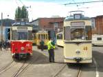 Tw 35 und Tw 49 mit Hnger im alten depot Bachgasse, 9. 5. 2009