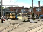 Blick aus das alte Depot (Museumswerkstatt) mit seinen hist. Fahrzeugen - 9.5.2009
