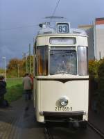 Vorderansicht REKO-Zug als Linie 63 in Hohenschnhausen, Berlin Oktober 2009