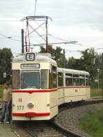 Gotha-Gelenkzug 177 in der Endstelle Viereckremise in Potsdam, September 2007