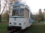 Abgestellter Tw 78 der Schneiche-Rdersdorfer-Strassenbahn, Depot 2006