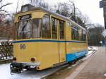 Beiwagen 90 der Woltersdorfer Strassenbahn an der Endstelle S-Bhf. Rahnsdorf, Winter 2006