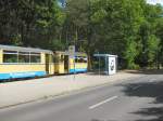 Gotha-Zug wartet auf Fhrgste nach Woltersdorf, 23.5.2009