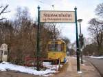 Woltersdorfer Strassenbahn, Hst. S-Bahnhof Rahsdorf. Blick zum Beiwagen 90