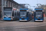 6N-2 und 6N-1 waren am Morgen des 01.06.2024 um 04.38 Uhr auf dem Betriebshof der Rostocker Straenbahn AG abgestellt.