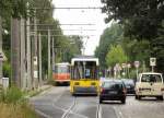 Tatra Tw 482 und Niederflurwagen im Berliner Norden, Sommer 2008