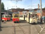 Gotha- und LOWA Strassenbahnen inim alten Depot Bachgasse, 9.5.2009