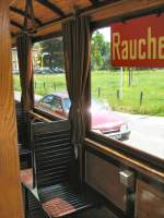 Im Beiwagen 808 bei einer Themenfahrt 2007. Frher war das Rauchen noch erlaubt.