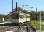Hist. Strassenbahnzug mit Tw 5984 in der Schleife Falkenberg, Sommer 2007