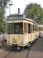 Tw 5984 mit Ziel Majlsdorf Sd hat es sogar bis Mahlsdorf geschafft, der Endstelle der Linie, Berlin 9. August 2009