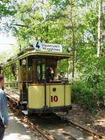 Tw 10 als Linie 4 zum Wasserwerk Mgelsee in Rahnsdorf (Waldschenke), 10. 5. 2009
