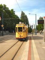 Tw 60 verlt die Hst. Hauptbahnhof in Richtung Europa-Universitt, Mai 2009