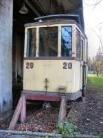 Alter Beiwagen 20, abgestellt in Schneiche, 2006