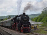 Abschiedfahrten von 52 7596.

Endlich Abfahrt in Lauchringen auf die Wutachtalbahn. Mai 2025.