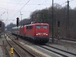 115 278 mit einem Schadzug am 26.02.2009 in Gnzburg.