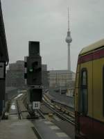 Ausfahrtssignal der Berliner S-Bahn an der Haltestelle Jannowitzbrcke am 25. November 2008
