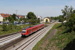 612 001 war am 14. Mai 2025 bei Maxhtte-Haidhof auf dem Weg nach Regensburg.