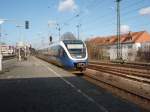 VT 713 der NordWestBahn als RB 67 nach Bielefeld Hbf bei der Ausfahrt aus Mnster (Westf.) Hbf. 07.03.2009
