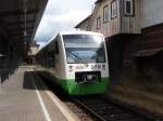 VT 132 der Sd-Thringen-Bahn in Meinigen. 12.07.2008