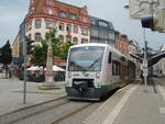 VT 151 der Vogtlandbahn als RB 1 nach Kraslice in Zwickau Zentrum. 15.07.2025
