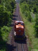 Lok 65 verlsst den Werksbahnhof Ziltendorf in Richtung Stahl Werk. 20.06.07