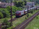 143 001-6 durchfhrt Ziltendorf mit ein Kokszug. 20.06.07