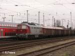242 001-6 durchfhrt Eisenhttenstadt mit ein leeren Kohlezug. 07.02.08
