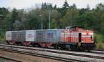 Die AL 41, der Augsburger Localbahn, hatte heute die Talke-Container am Haken. Aufgenommen am 08.10.09, bei der Durchfahrt durch Neuoffingen, Strecke Augsburg-Ulm.