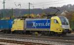 Und wieder einmal lie sich eine boxXpress im Bahnhof Treuchtlingen sehen! ES 64 U2-065, aufgenommen am 31.10.09.