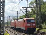 BR 152 095-6 + BR 152 117-8 als Lz bei der Durchfahrt HH-Harburg -> Hamburg Hafen. 19.06.2025