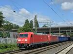 BR 185 313-4 + BR 185 295-3 mit Schttgutwagen bei der Durchfahrt HH-Harburg. 19.06.2025