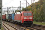 HafenBR 152 162-4 D-DB mit Containern durch HH-Harburg Richtung Maschen / Buchholz. 9.Oktober 2025