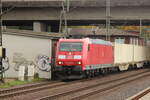 BR 185 072-6 D-DB mit Containern durch HH-Harburg Richtung Maschen / Buchholz. 9.Oktober 2025