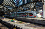 Der siebenteilige ICE 4 Tz 8214 (Baureihe 412.2) der DB Fernverkehr AG am 20 Mai 2025 im Hauptbahnhof Köln.
