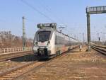 BR 1442 309/809 als (RE13 / RE 16110 Leipzig Hbf -> Magdeburg Hbf) bei der Einfahrt MG-Neustadt. 8.Mrz 2025
