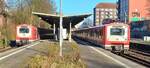 BR 472 ??? als (S11 Poppenbüttel -> Blankenese) und BR 472 ??? als (S11 Blankenese -> Poppenbüttel) Treffen sich am Bahnhof HH-Hasselbrook. 28.Ferbuar 2022