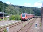 612 545 als RE 17 Hagen Hbf - Kassel-Wilhelmshhe bei der Ausfahrt aus Brilon Wald. 30.06.2006