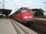 110 382 als RB 59 Dortmund Hbf - Soest bei der Einfahrt in Unna. 07.08.2008