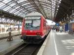 Ein Doppelstock Steuerwagen als RE 9 Aachen Hbf - Gieen in Kln Hbf. 14.09.2008