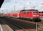 111 155 als RE 9 Aachen Hbf - Siegen in Kln Messe/Deutz. 04.10.2008