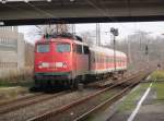 110 426 als RB 59 Dortmund Hbf - Soest bei der Ausfahrt aus Dortmund-Hrde. 29.11.2008